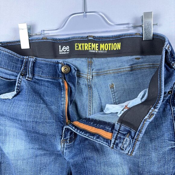 Lee Straight Fit Tapered Leg Jeans Mens Size 36X30 Extreme Motion 2015042 Blue - Picture 5 of 12